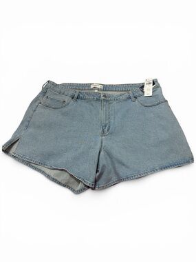NWT Abercrombie & Fitch High Rise Dad Shorts Light Blue Denim Shorts Side Slits